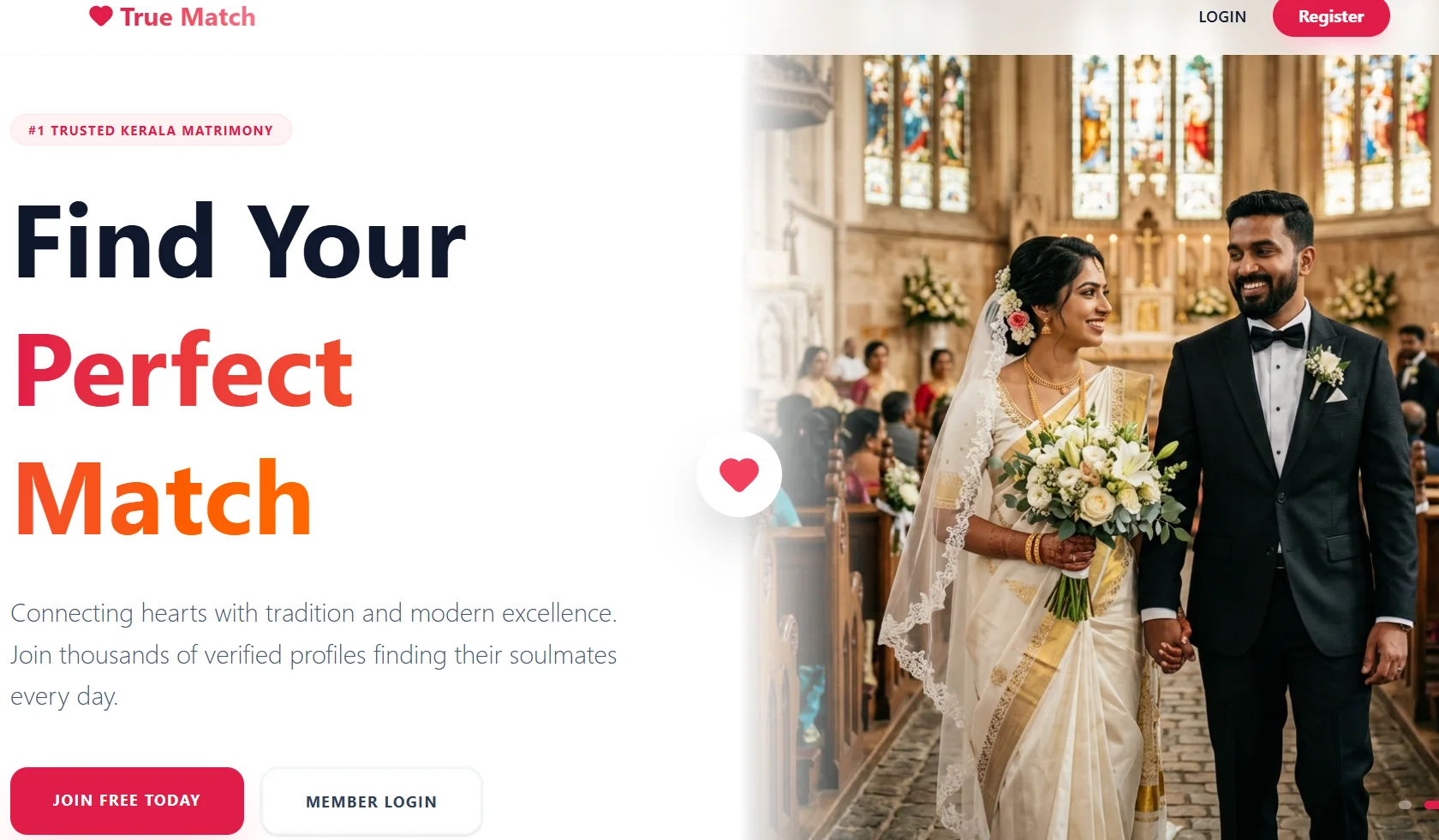 True Match Matrimony Web & Mobile App Interface